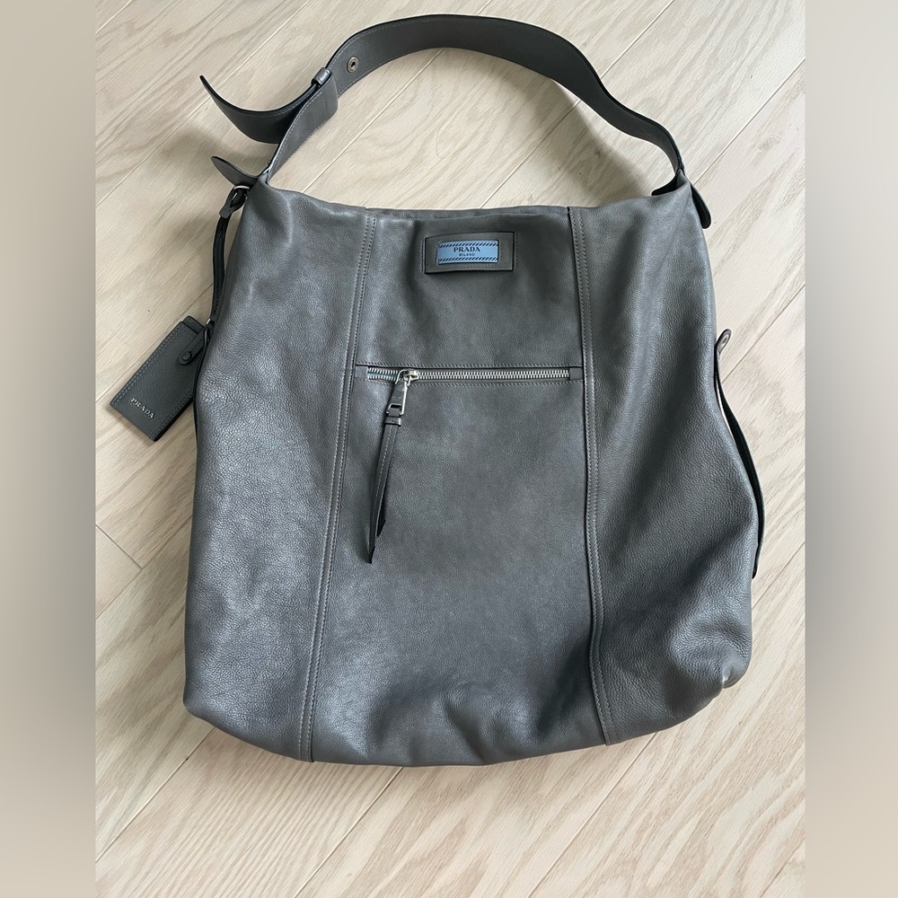 Prada Gray Hobo Style Bag!